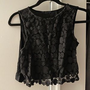 Never worn black floral tank